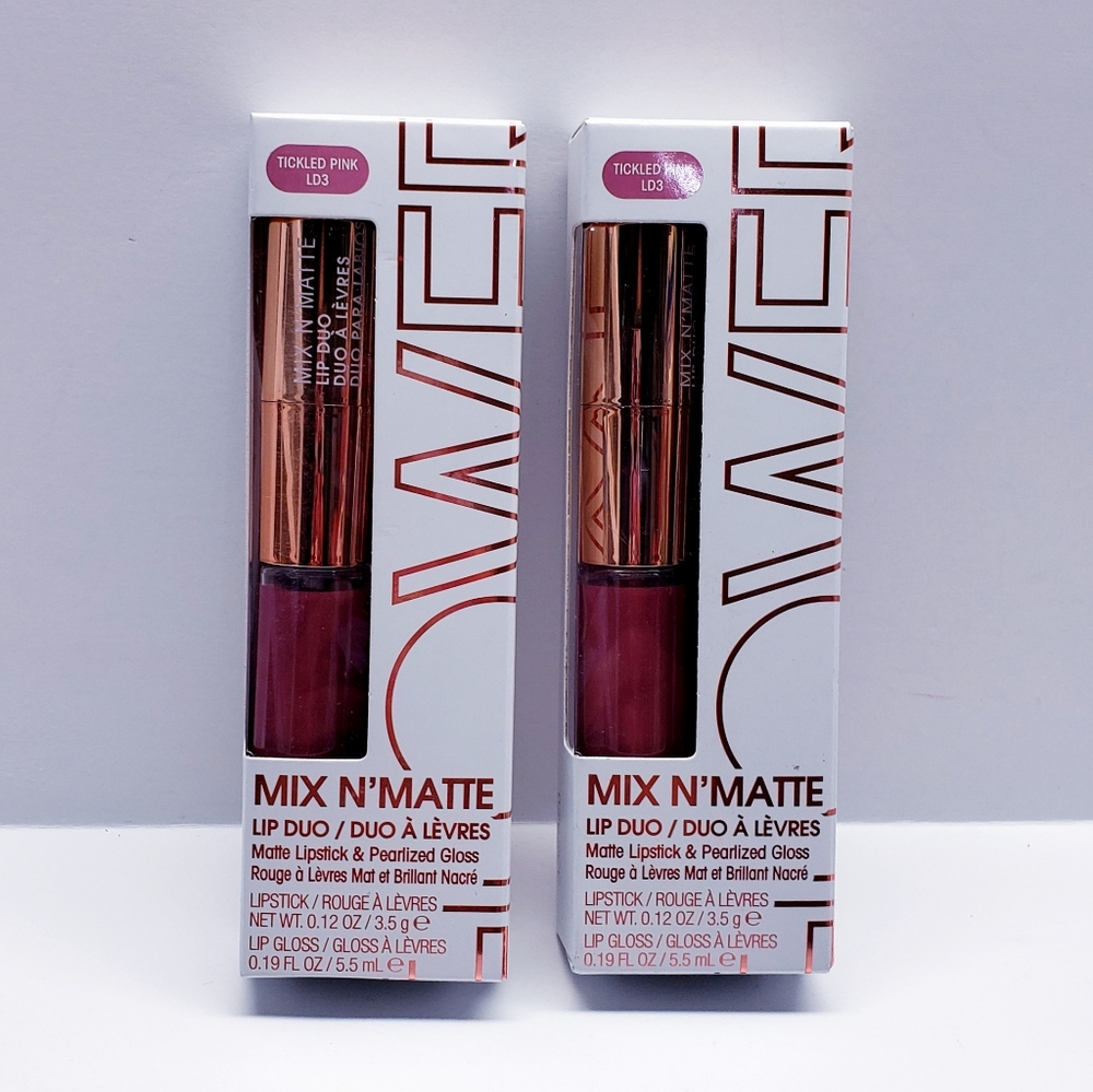 Flower Beauty Mix N’ Matte Lip Duo/Full Coverage Matte, TICKLED PINK, LD3(2 pck)
